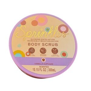 Sprinkles Vanilla Cupcake Body Scrub 10.15oz Glowing Exfoliation Vegan New
